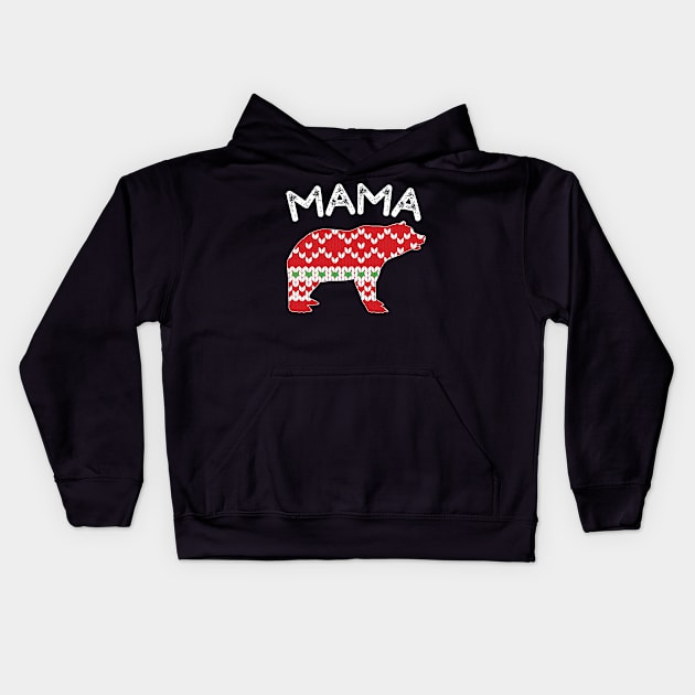 Mama Bear Matching Christmas Family Kids Hoodie by RJCatch